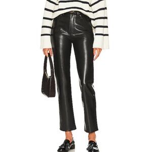 Agolde 90s Recycled Black Leather Pants, size 26